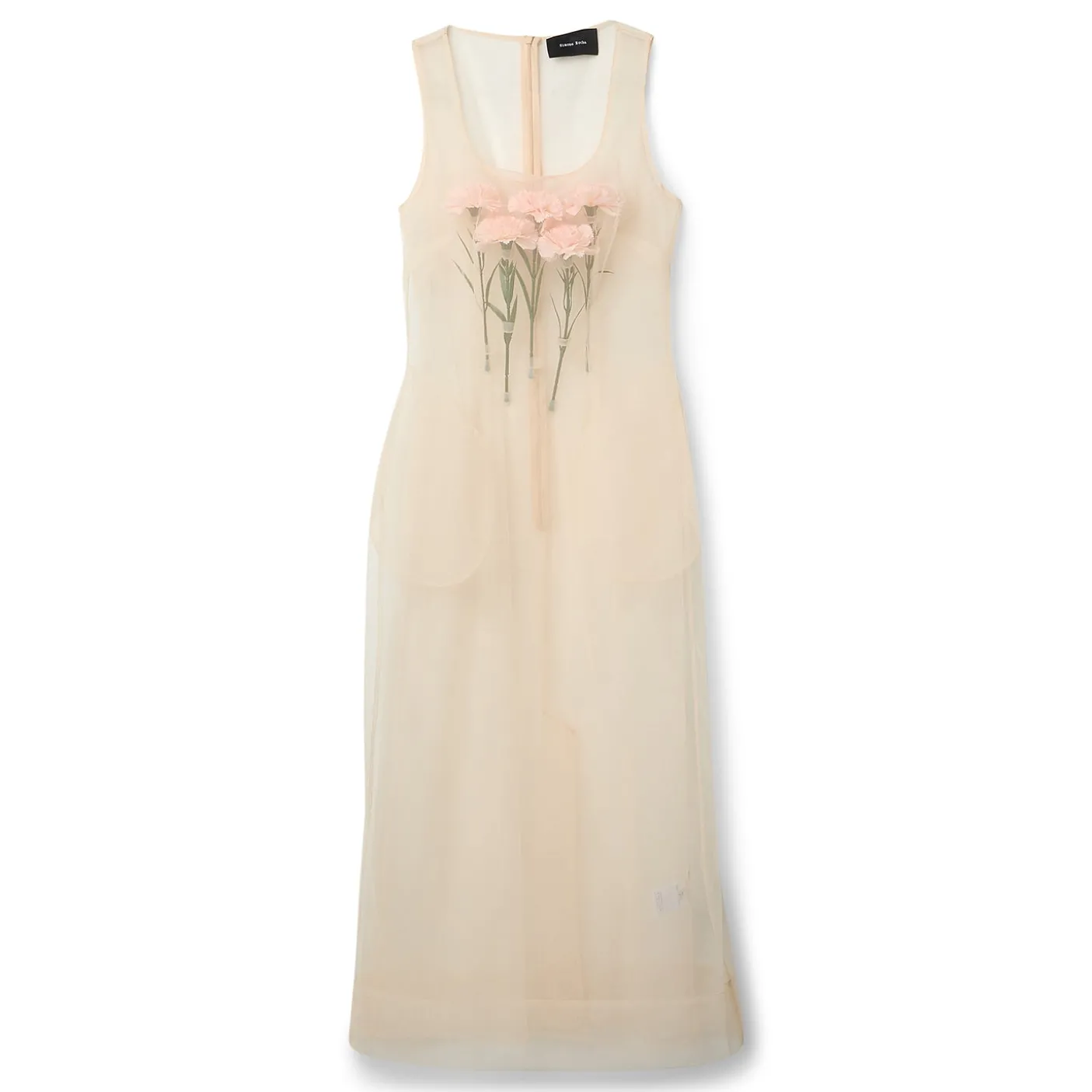 Simone Rocha Stuffed Carnation Square Neck Dart Dress