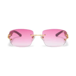 Vintage Frames Bal Harbour Wood Edition Drill Mount 24KT Gold, WDBL2 0002,