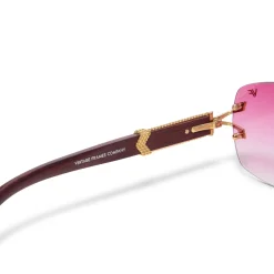 Vintage Frames Bal Harbour Wood Edition Drill Mount 24KT Gold, WDBL2 0002,